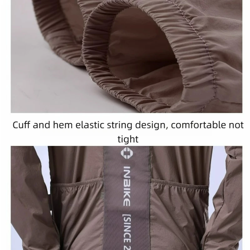INBIKE Men's Cycling Windbreaker Jacket Casual Loose Fit Waterproof Windproof UV Protection For Outdoor Sports Bicycling