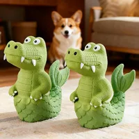 Cartoon Crocodile Pet Latex Toy - Squeaky Bite-Resistant Chew Molar Toy for Puppies Small Medium Dogs, 1