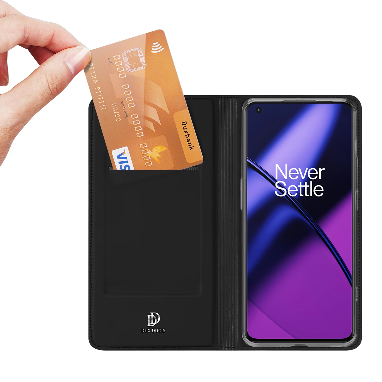 Luxurious Flip Ultra-thin Leather Wallet Phone Case with 4 Card Slots and Shockproof Protection by DUX DUCIS
