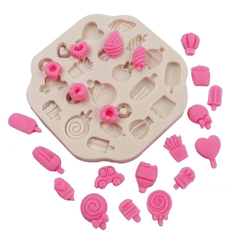 

Ice cream Doughnut Lollipop Silicone Cake Baking Mold Sugarcraft Chocolate Cupcake Resin Tools Fondant Decorating Tools