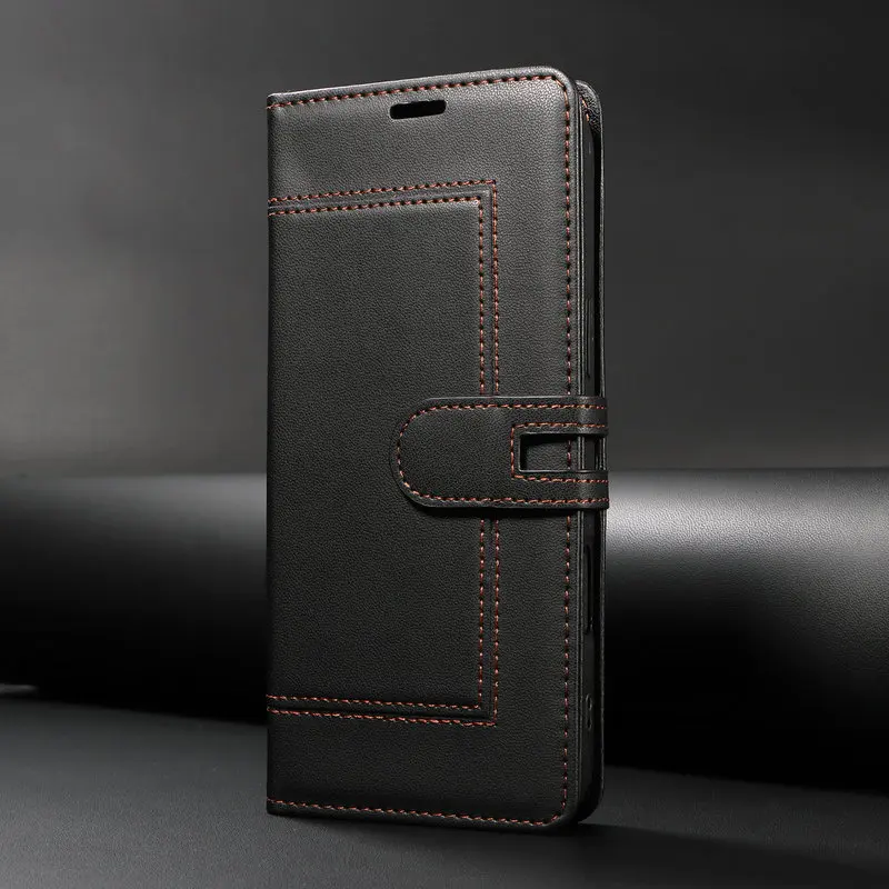 Luxury RFID Leather Flip Wallet Cover - Premium Book-Style Protective Case