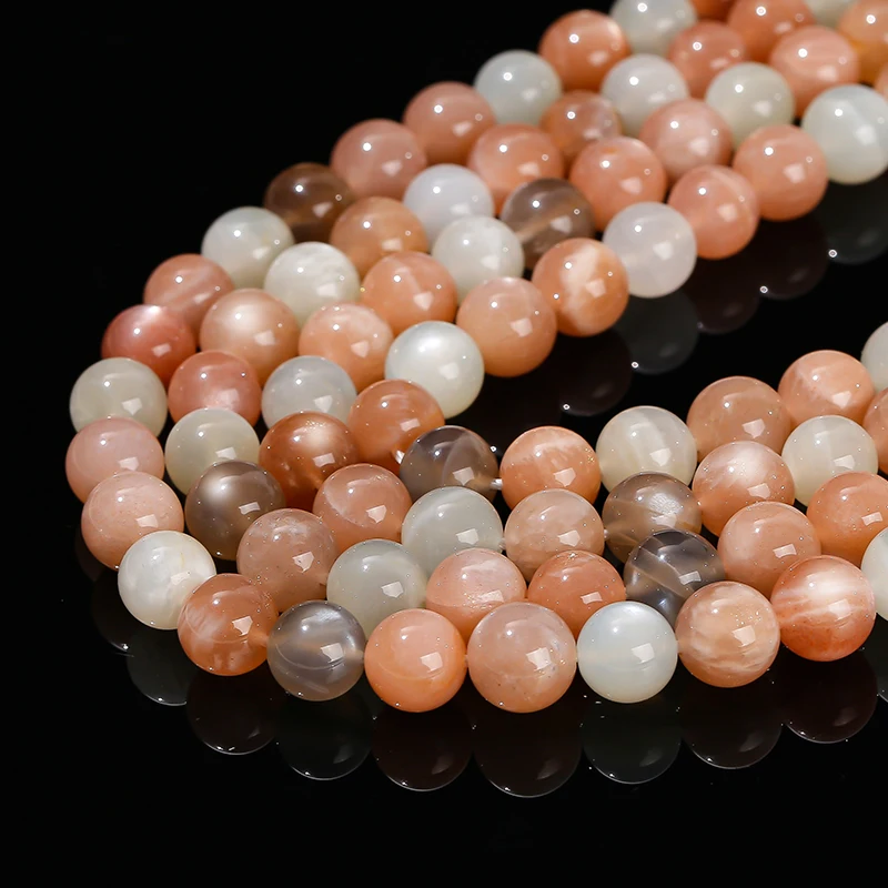 Real Forma Cuadrada Piedra Lunar Arcoíris Pulsera Para Mujer