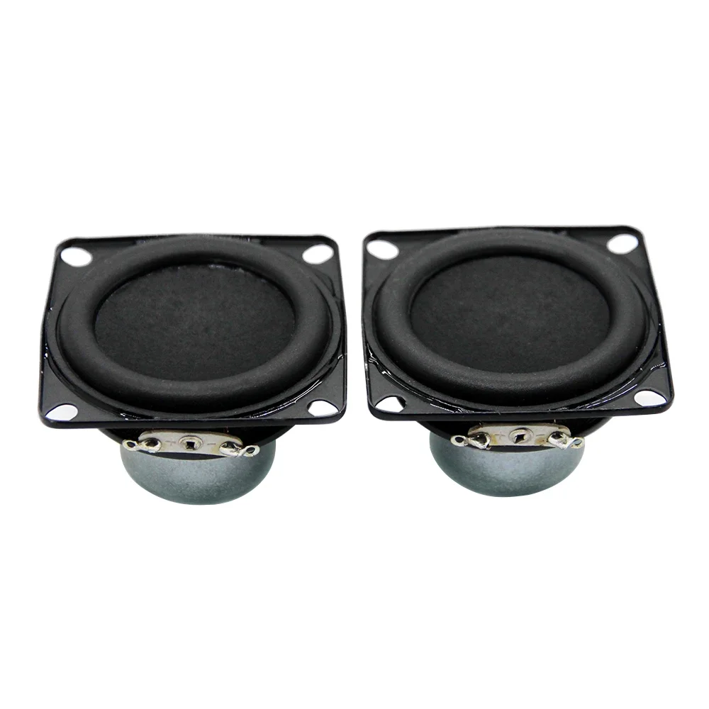 2 pcs Portable 2 Inch 4 Ohm 15W Speakers Full Range Mini 52MM Internal Sqaure Magnetic DIY Home Sound Theater Loudspeakers 3