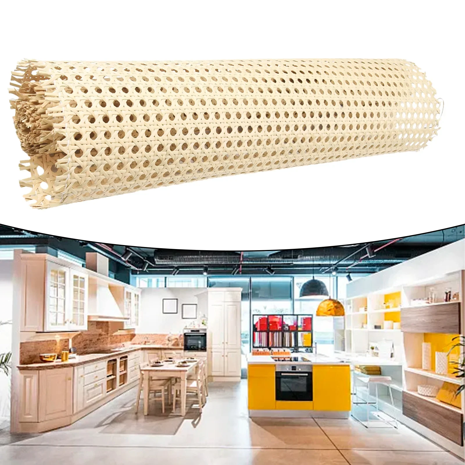 

Rattan Mesh Roll Sheet Webbing Caning Material For Chairs Kit For DIY Decoration Projects Home Furnishings