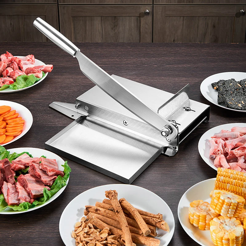 Manual Meat Slicer Cutter Chicken Cutter Stainless Steel Machine for Lamb  Chops Beef Fish Vegetable Meat Chopper 