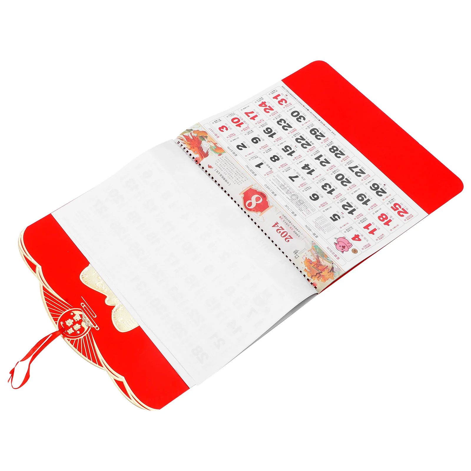 Tag Blessing Calendar Office Lunar Dragon Year 2024 Wall Hanging Decor Fluorescence Delicate Paper New delicate 2024 desk calendar office table top decor paper spiral binding calendars