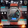2025 New T-Rex 3 Dual-Band GPS Military Rugged Smart Watch 48mm 5ATM Water-Resistant 500mAh Battery Compass Altimeter Smartwatch