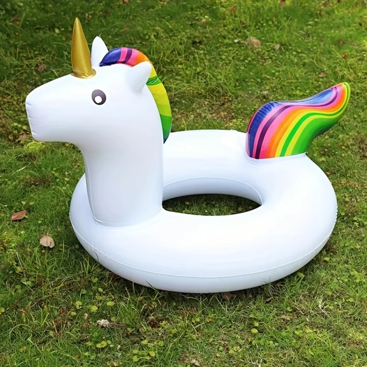 Adult unicorn locomotive swimming ring, cartoon animal locomotive inflatable water toy