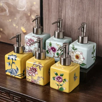 Ceramic Floral Soap Dispenser 1
