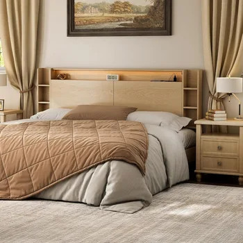 Wooden LED Storage Headboard 1