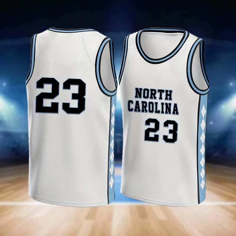Summer Men Basketball Jersey North Carolina NO.23/9 Vintage Jersey Breathable Sleeveless Shirt for Training Competition