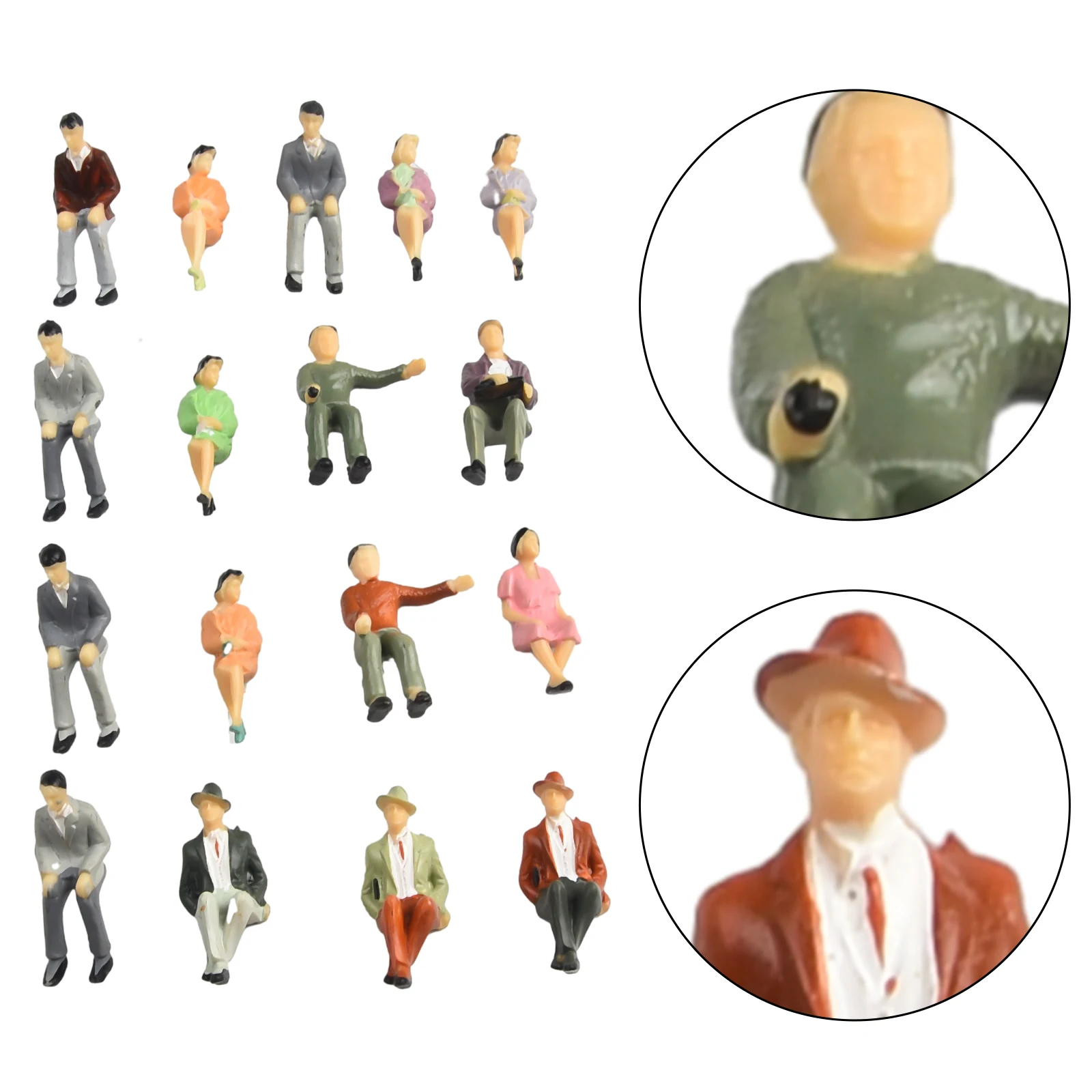 

48pcs Model Trains HO Scale 1:32 Standing People Figure Different Poses Plastic Painted Figures Desk Decoration Gift To Kids