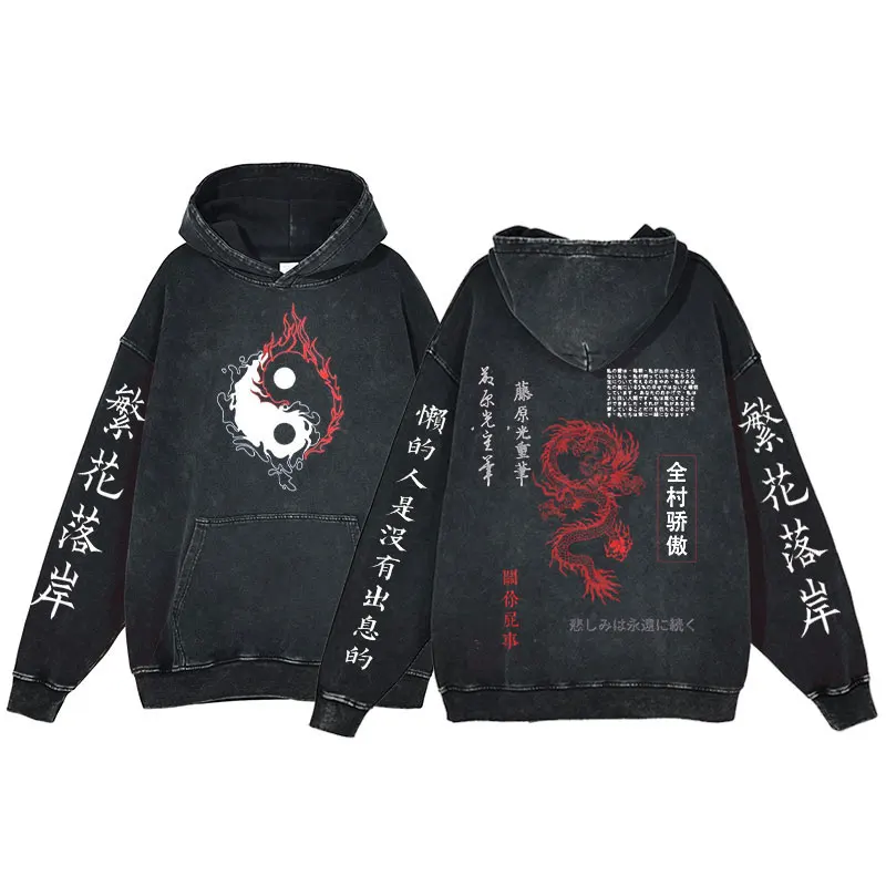 

Anime Hoodie Men Japanese Style Graphic Vintage Pullover Fashion Harajuku Hooded Sweatshirt Long Sleeve 100% Cotton Tops Unisex