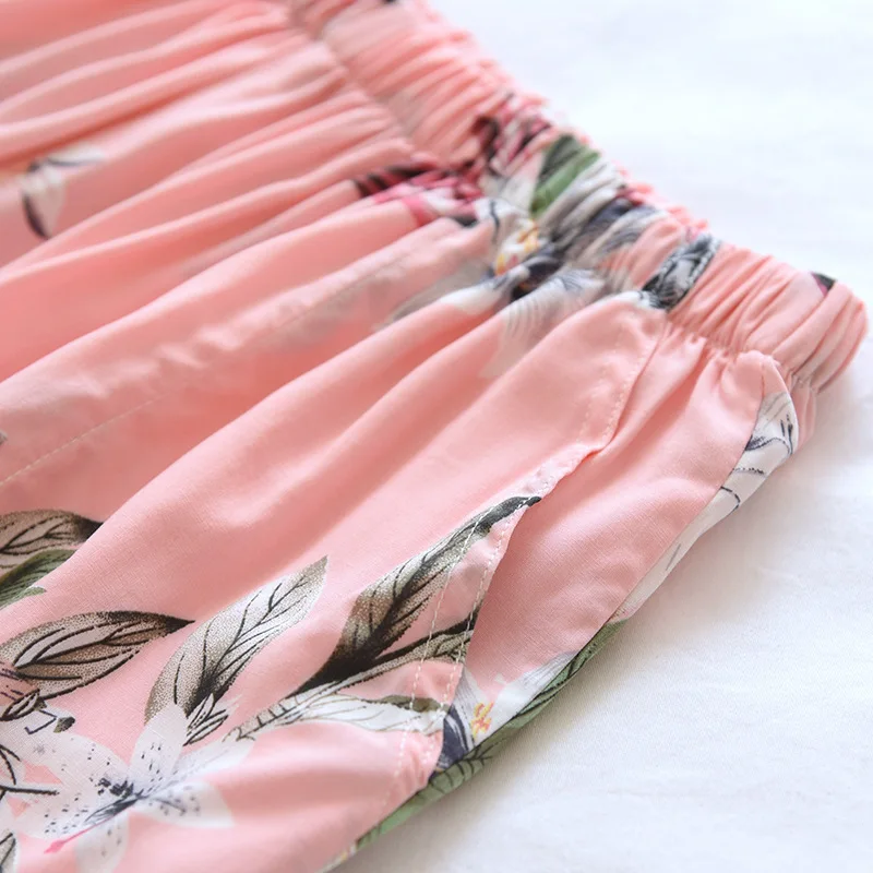 Fdfklak Baumwolle Rayon Nachtwäsche Hose Für Frauen Pantalones Frühling Herbst Druck Pyjamas Hosen Lose Hause Tragen Pyjamas Hosen – Detail 16