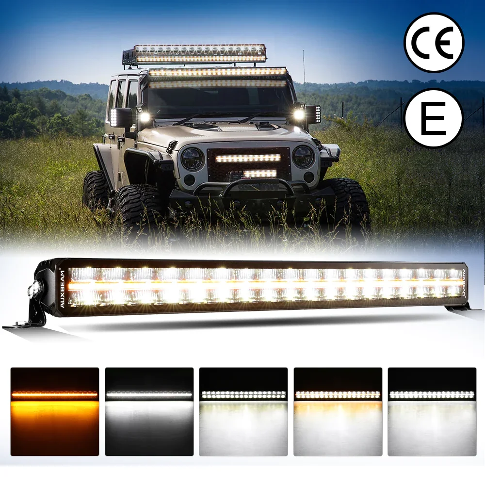 

AUXBEAM 32 inch Off Road LED Light Bar with Amber & White DRL LED Work Light Bar with Wire Harness SP-DRL SERIES 1 / 2 Row LED