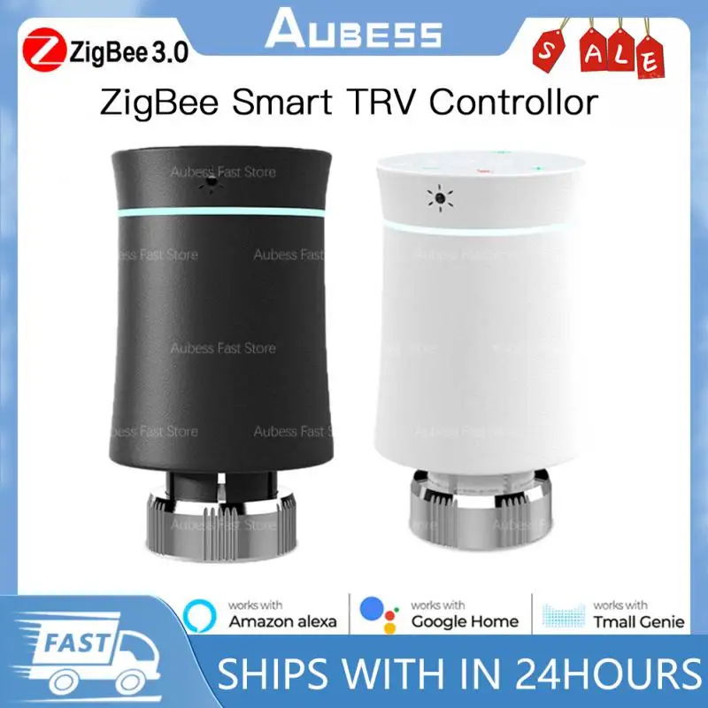 

AUBESS ZigBee 3.0 Tuya New Radiator Actuator Valve Smart Programmable Thermostat Temperature Heater Alexa Voice Control