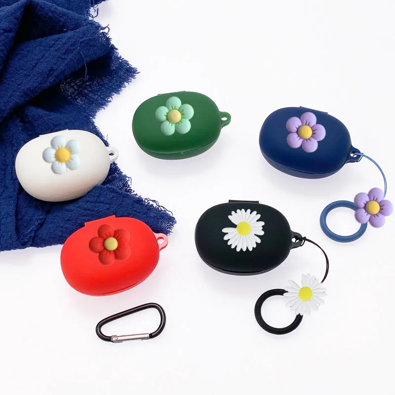 Cute Flower Case Per Jabra Elite 7 Pro / Elite 7Active Case Anti-Drop Ring Auricolare Cover Silicone Hearphone Charging Box Fundas