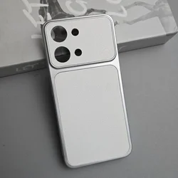 Fashion Simple PU Leather Phone Case with Large Lens Window and Shockproof Slim Design - Poco X8 Pro (Beige)
