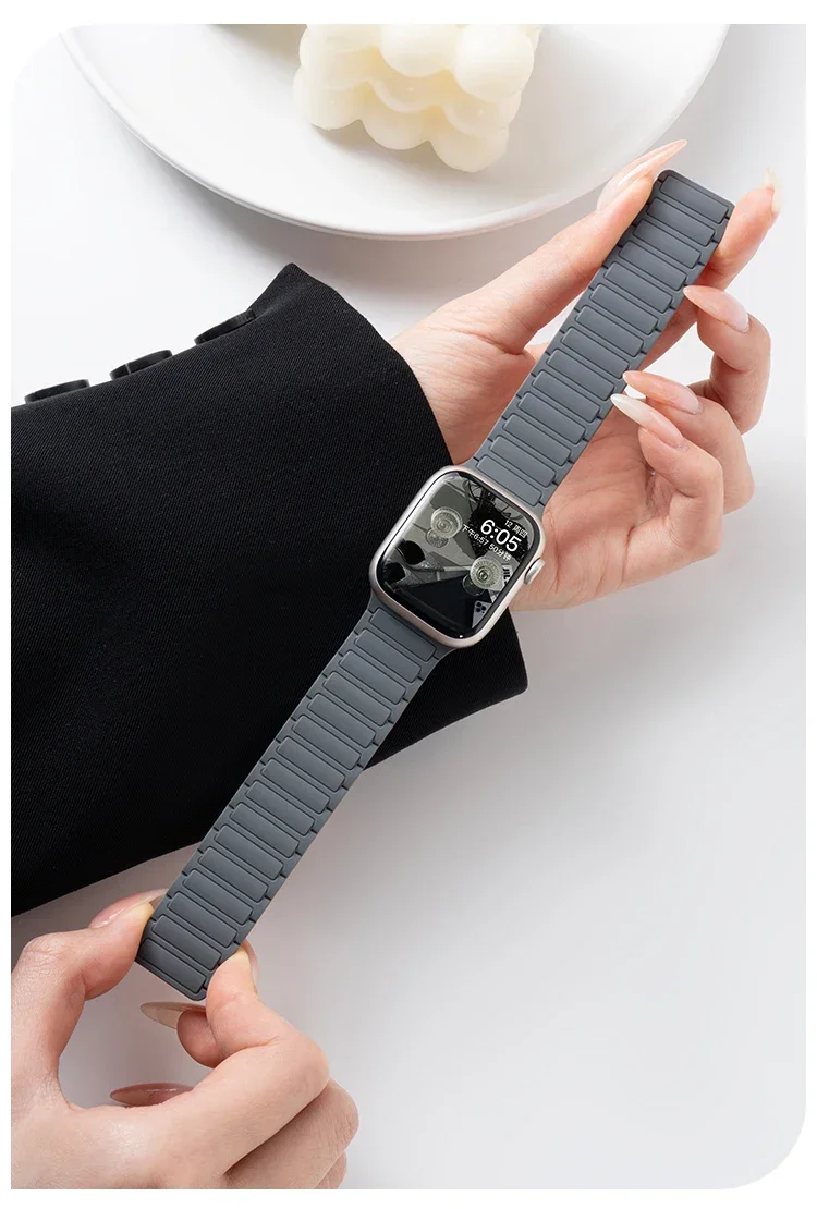 Silikonarmband für Apple Watch 46 mm 42 mm 49 mm 45 mm 41 mm 44 mm 40 mm Magnetband für IWatch Ultra 3/2 Serie 11 10 9 8 7 6 SE 5 – Detail 35