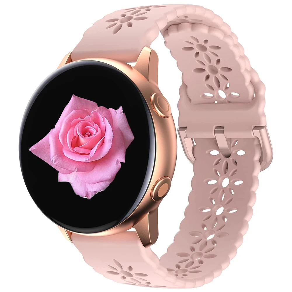 Lace Silicone Band for Women in Romantic Style – 20mm/22mm Strap