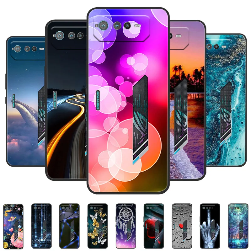 Per Asus Rog Phone 6 Pro Case Capa Silicone Soft Black Cover Per Asus Rog Phone 6 Custodie Tpu Per Rog Phone6 6Pro Funda Protettivo