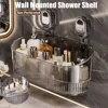 No-Drill Bathroom Suction Storage Box Large Capacity & Strong Load-Bearing Removable Shower Basket Suction Cup Shower Caddy 1