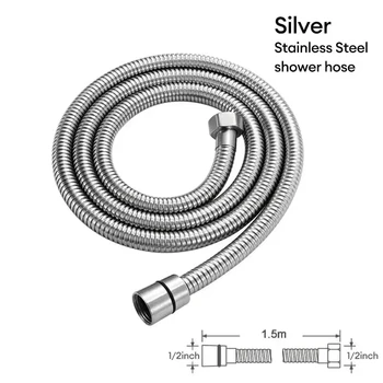Soffione doccia universale Tubo di prolunga per tubo in acciaio inossidabile da 1,5 M Tubo di prolunga per tubo doccia per bagno Tubo dell'acqua Tubo di trazione per bagno 1