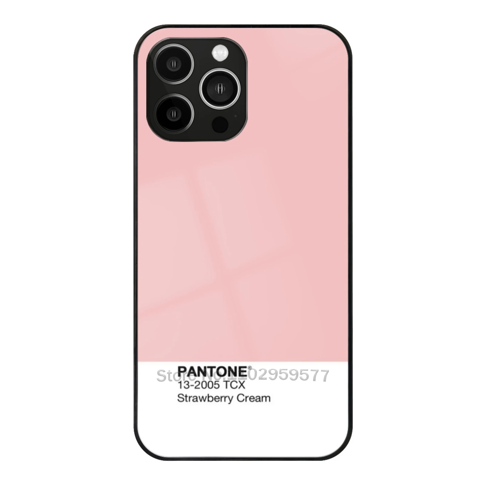 

Pantone-Strawberry Cream Glass Phone Case For Iphone 15 14 11 12 13 Pro Xr X 7 8 Xs Max 6S 5S Plus Cover Pantone Phone Case