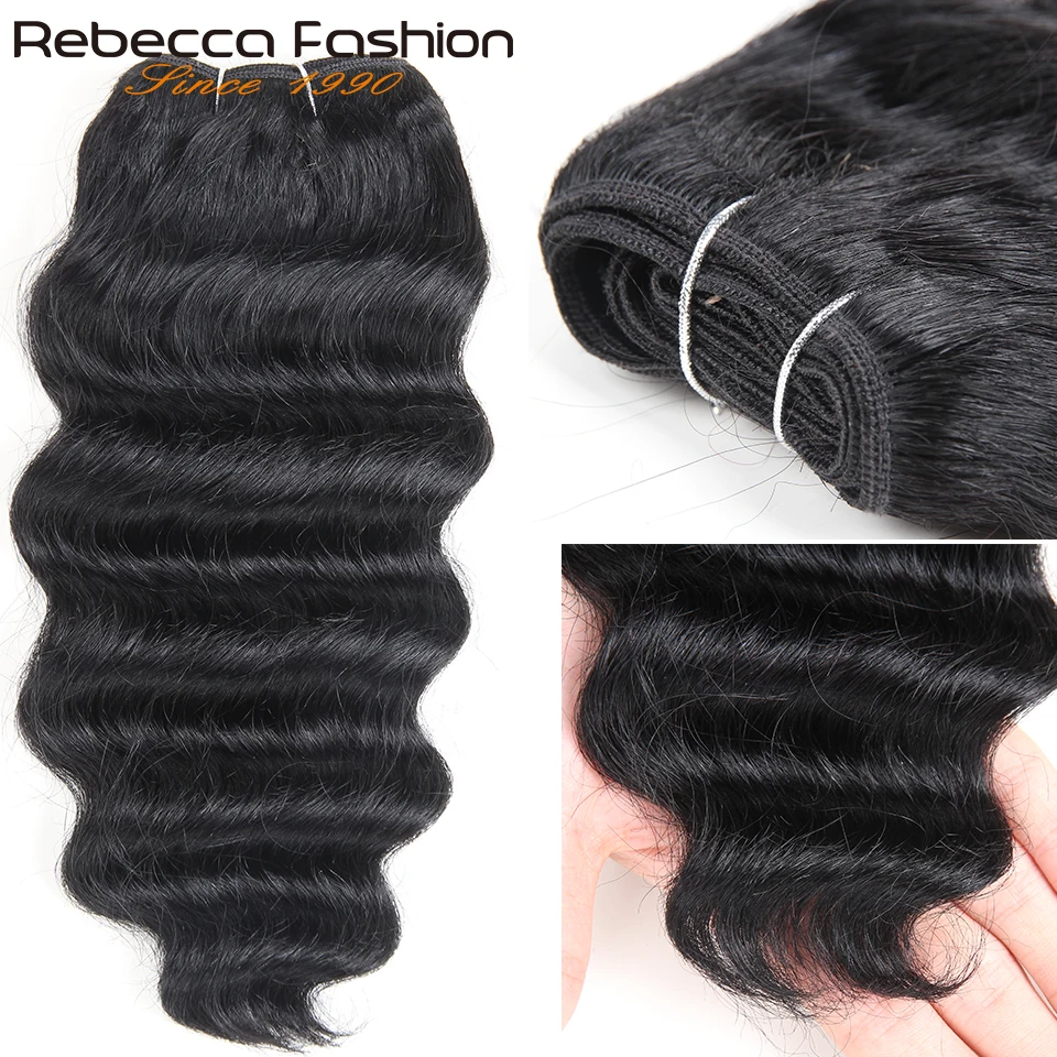 Rebecca Hair 1 Piece Only Brazilian Deep Wave Bundles Natural Color Human Hair Weave Deal 1B 99J Remy Extension