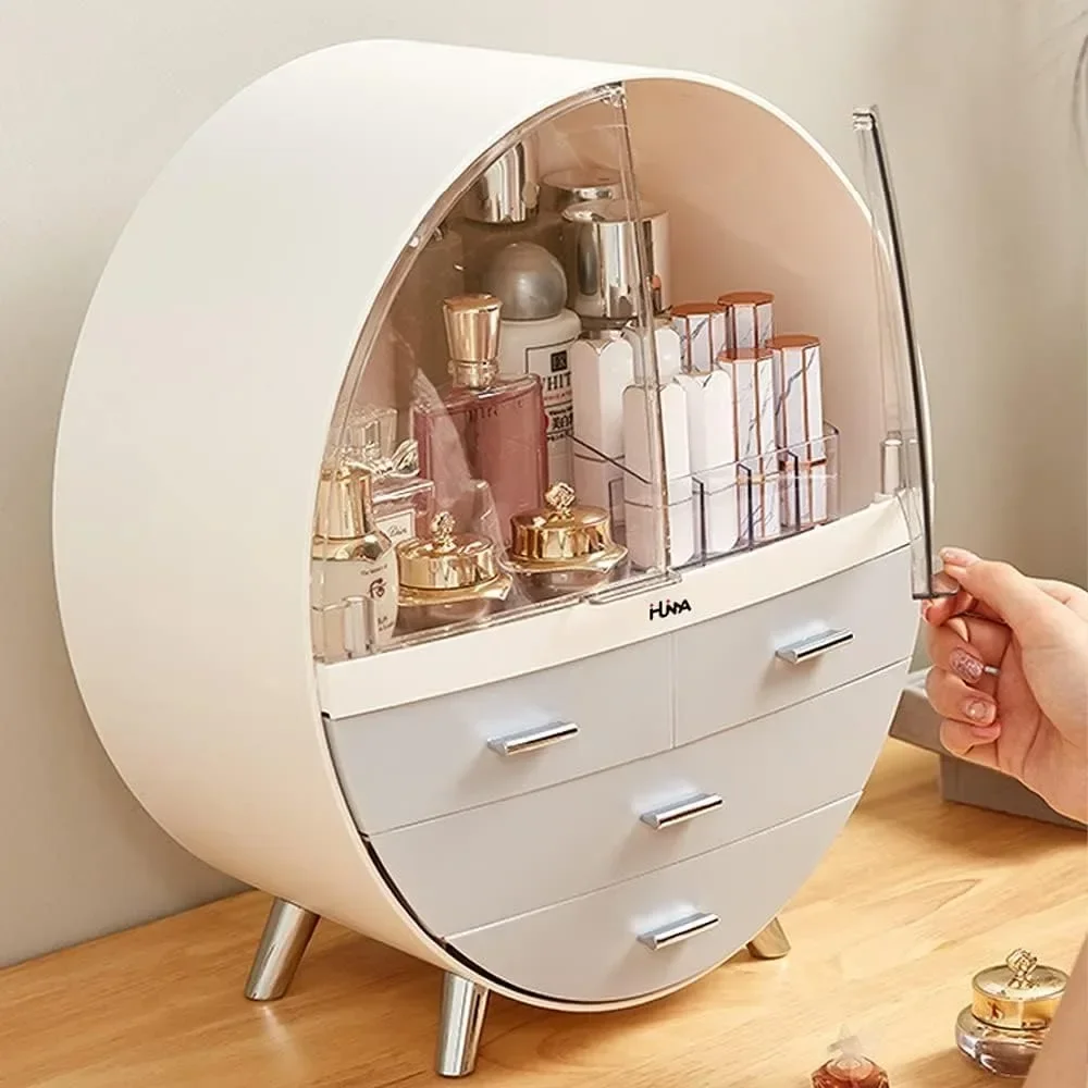 

Makeup Storage Organizer Box，Cosmetics storage display rack with drawer，Waterproof, dustproof, elegant display cabinet
