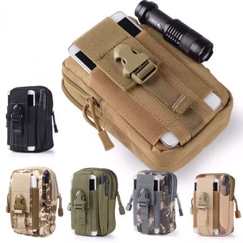 Outdoor Men Waist Pack Bum Bag Pouch Waterproof Tactical Military Sport Hunting Belt Molle Nylon Mobile Phone Bags Travel Tools