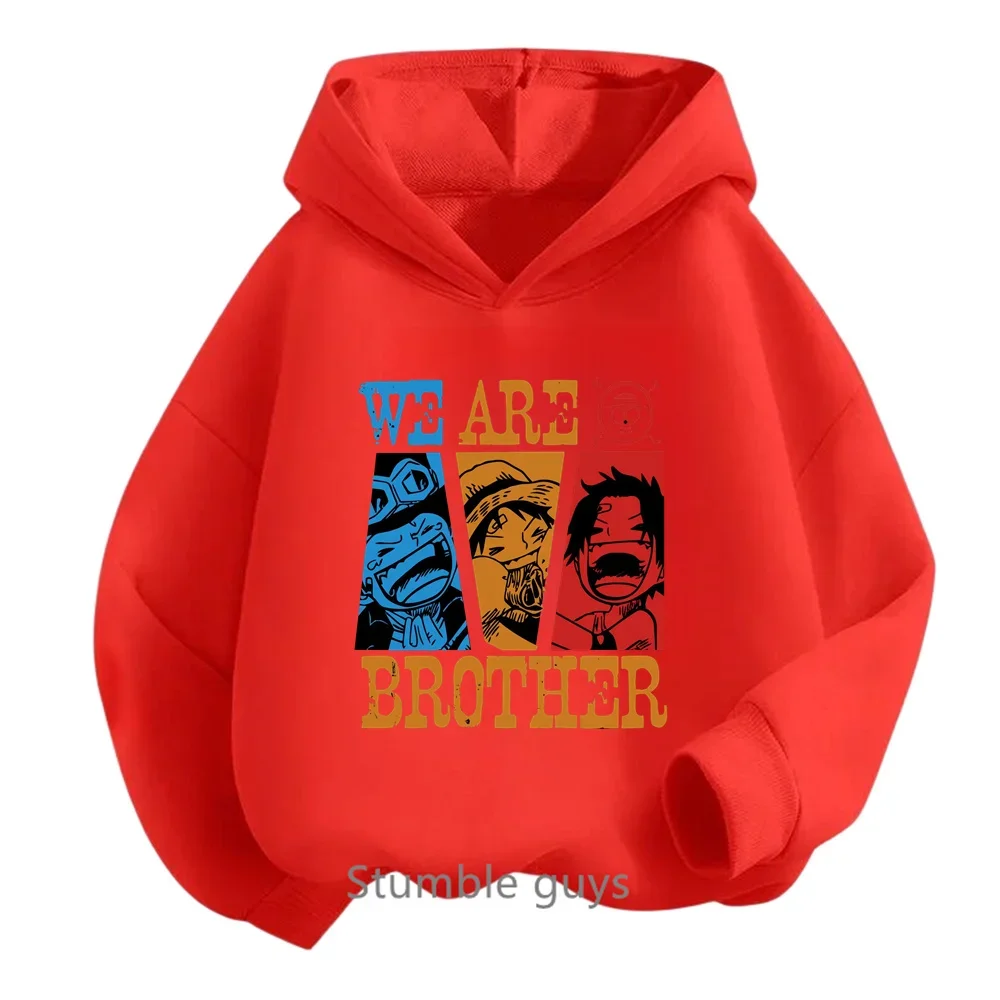 Ropa para niños, sudadera de una pieza para niños, ropa para niñas, primavera y otoño, sudadera con dibujos animados de Anime Luffy Zoro, traje para adolescentes, camisetas con capucha de Sonic