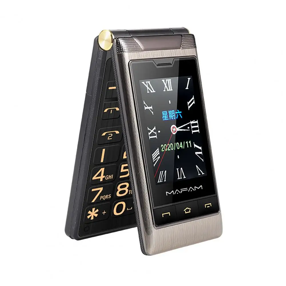 Yeemi Dual Display Flip Celular G10-c Gift Bolsa de Couro Teclado Grande Gsm 2g Grande Voz 5900mah Idoso - Imagem 6