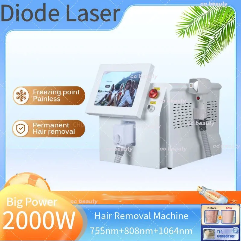 Newest 3 Wavelength 808nm Diode Laser Hair Remove Machine Painless Permanent Removal ICE Platinum Diode Laser Epilator