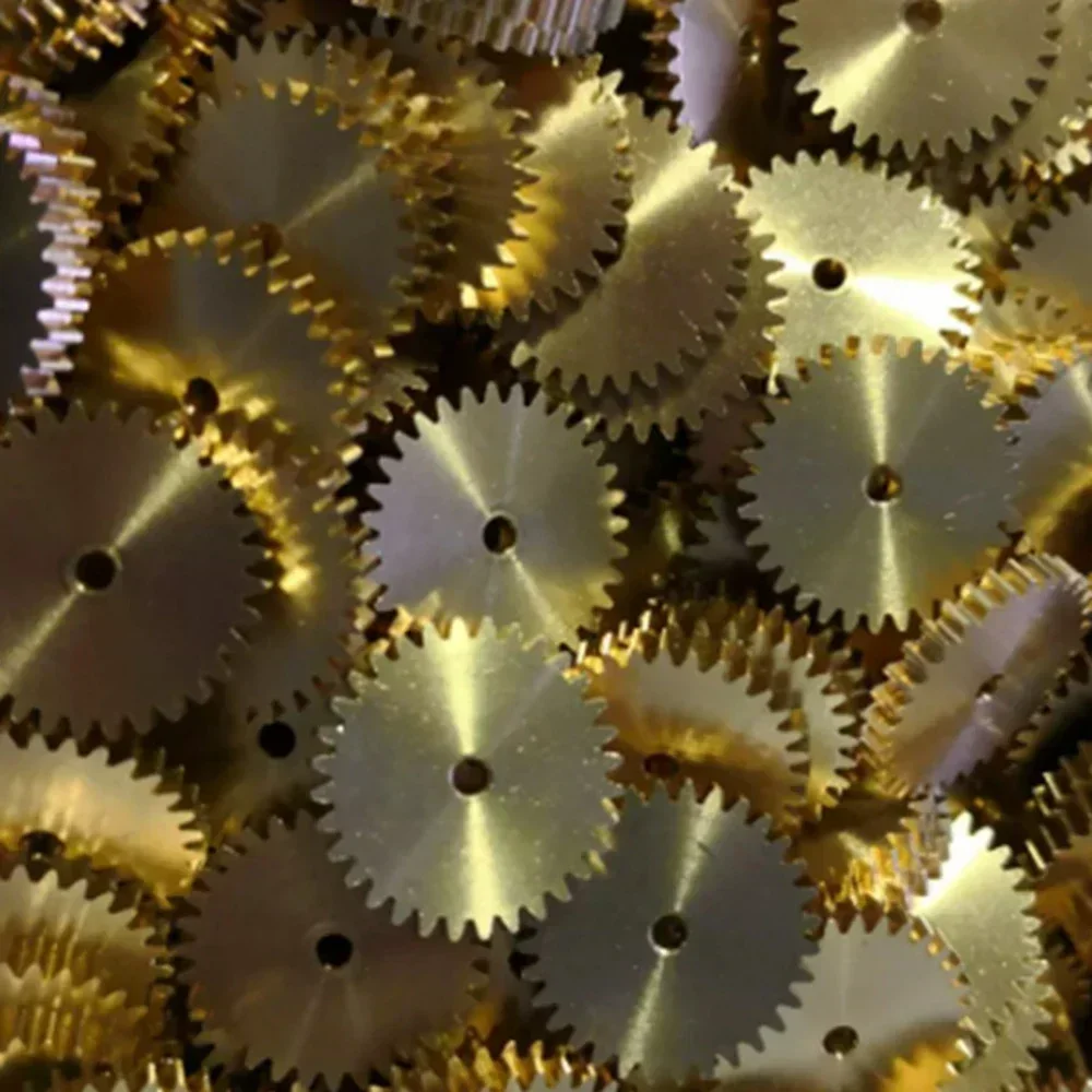 Motor Gear Transmission Gear Electric Bike Gear Cassette Deck Tape Gear Electric Chain Saw Gear 1PC 0.5M Modulus 18T/ 20T/ 22T/ 24T/ 25T/ 26T / 28T/ 30T/ 32T/ 36T/40T Teeth Brass Metal Copper Gear 2mm Thickness Fit 2mm Shaft