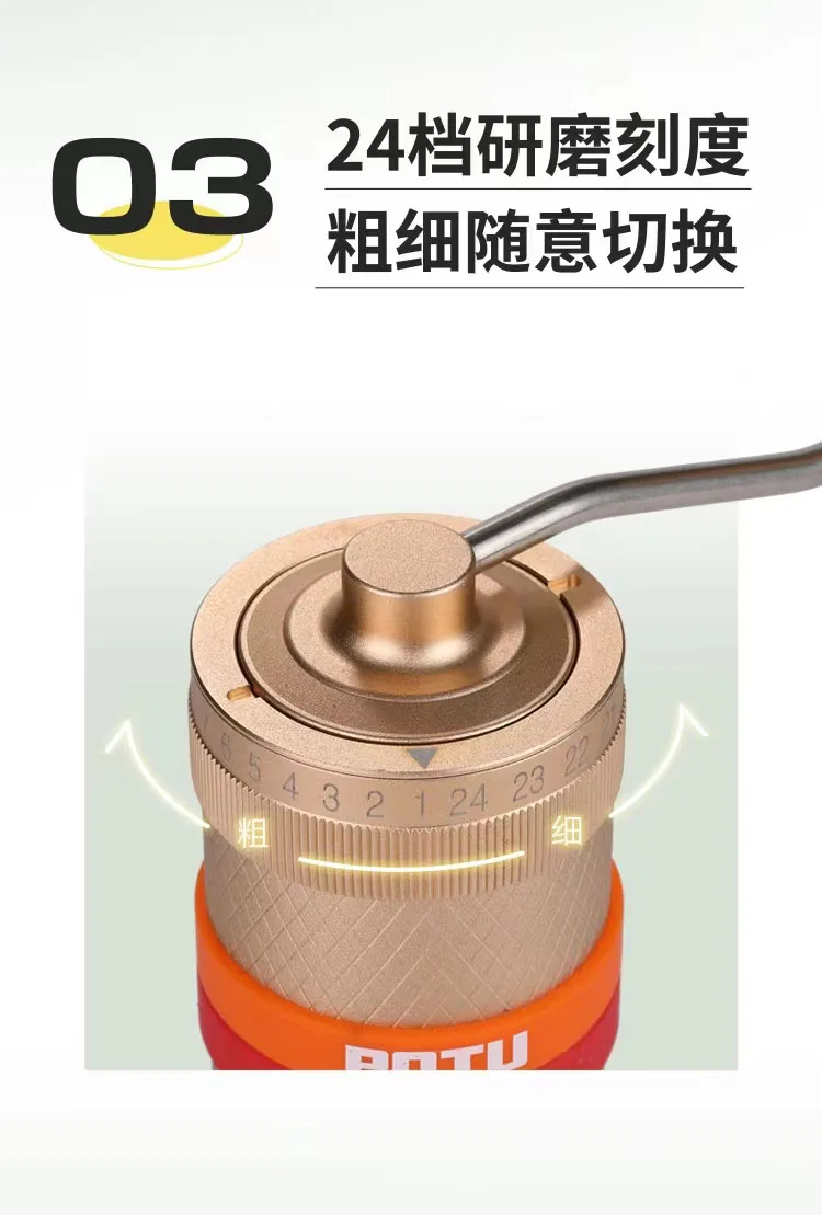 Sefe89fa0eb6f4cfb9b57c606c9eb09960 New POTU Manual Coffee Grinder High Nitrogen Steel 49MM Flat Knife Core Grinding,Portable Italian Espresso Make Kitchen Tools