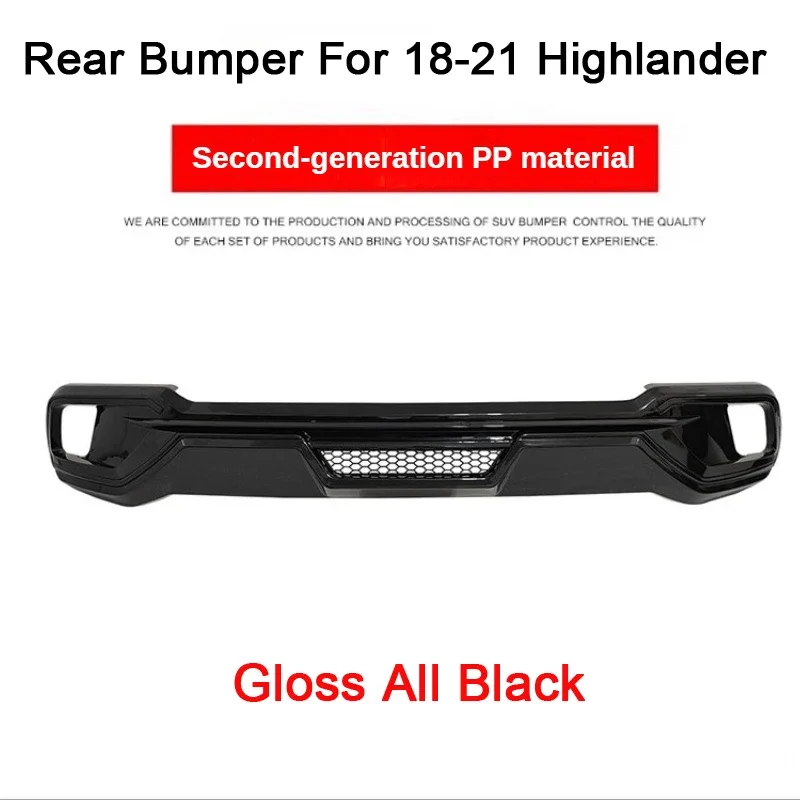 thumbnail image 1 of Diseño de coche para Toyota Highlander/Kluger 2018 2019 2020 2021, protector de parachoques delantero y trasero, placa de protección de plástico ABS, 1 of 5