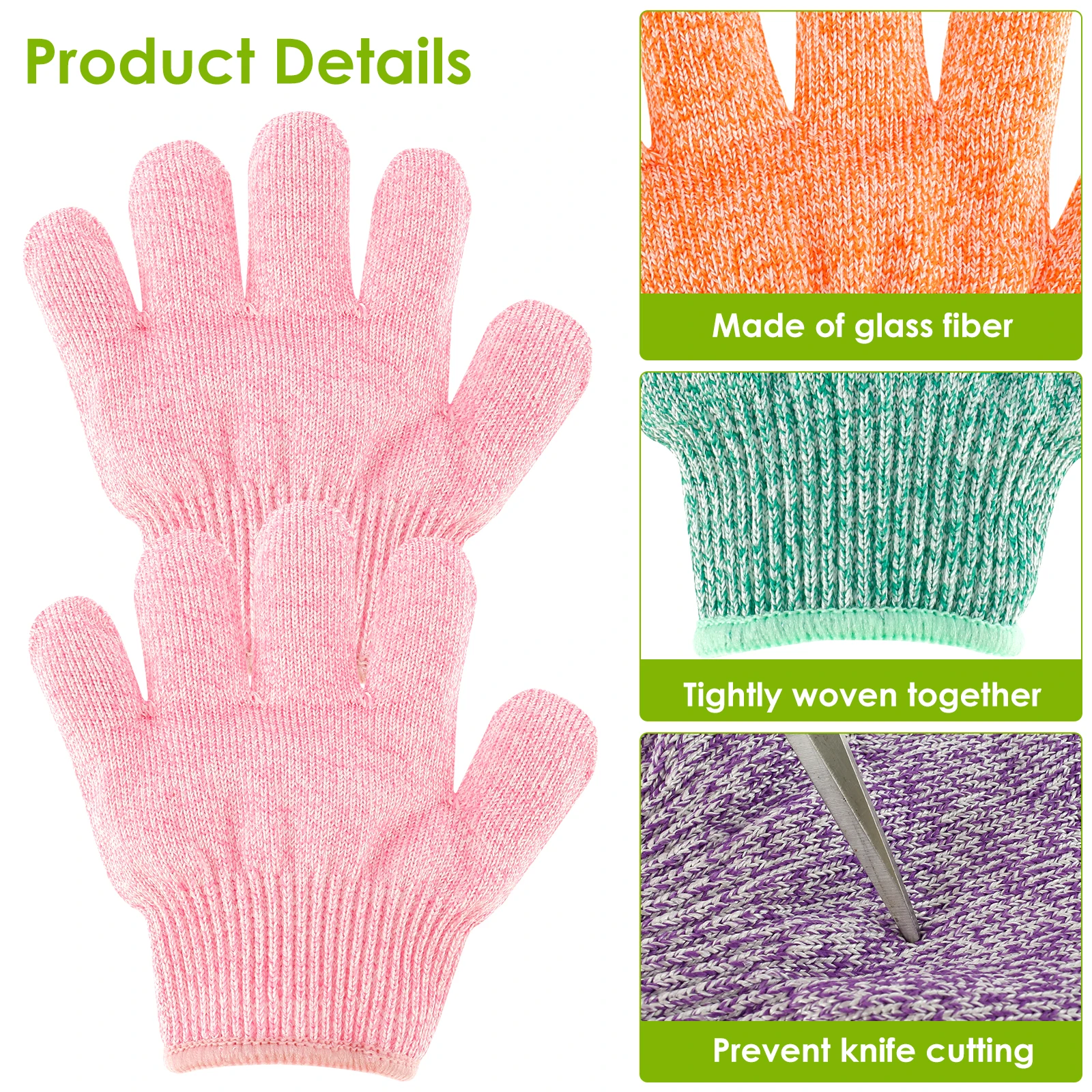4 Pairs Cut Resistant Gloves 5 Protection Kids Anti-cutting Gloves Kitchen Cutting Protection for Cooking Wood Carving XS