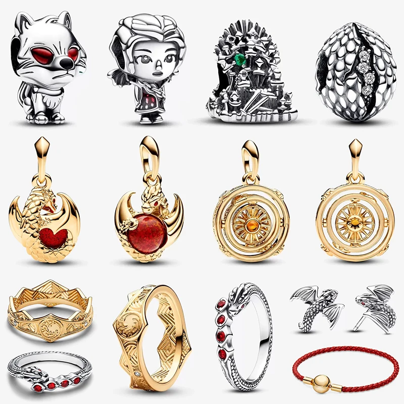 

New in Game of Thrones Series Ring Earrings Necklace Beads Fit Pandora Charm Bracelet 925 Silver Women Pendant Jewelry Gift