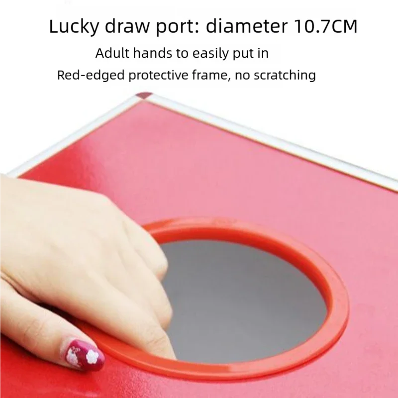 The lottery box is full of red aluminium alloy pillars on six sides.
