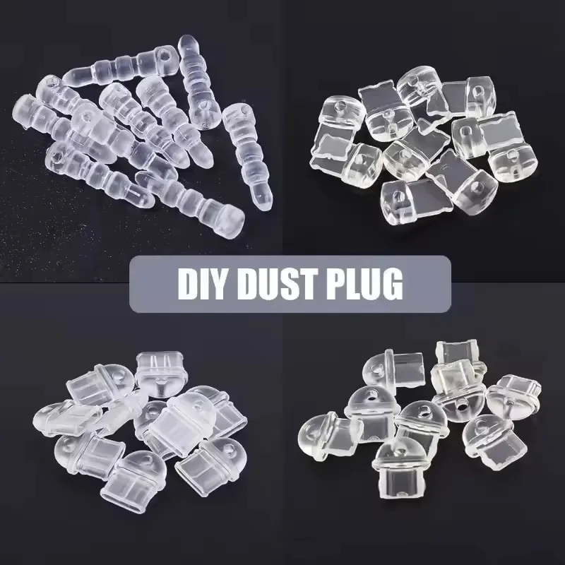 1-20개 DIY 방진 플러그 충전 포트 보호 스토퍼 캡 커버 (ISO 마이크로 3.5MM 잭 타입 C 플러그, 아이폰, 삼성용)
