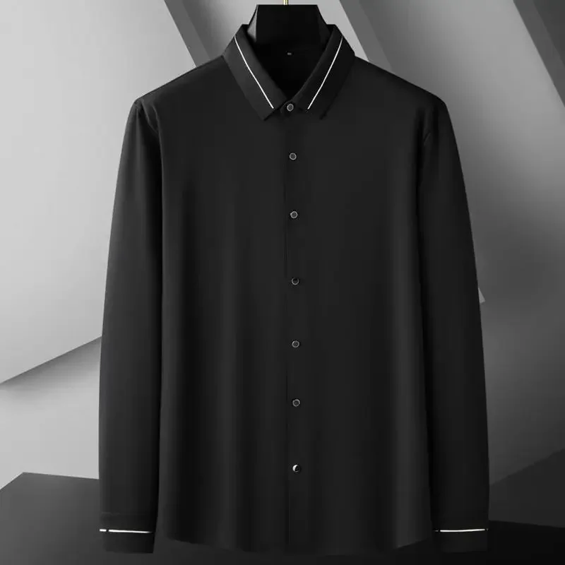 

8XL 7XL 6XL 2023 New Autumn High End Luxury Shirt Men Long Sleeve Mens Dress Social Business Brand Shirts Loose chemise homme