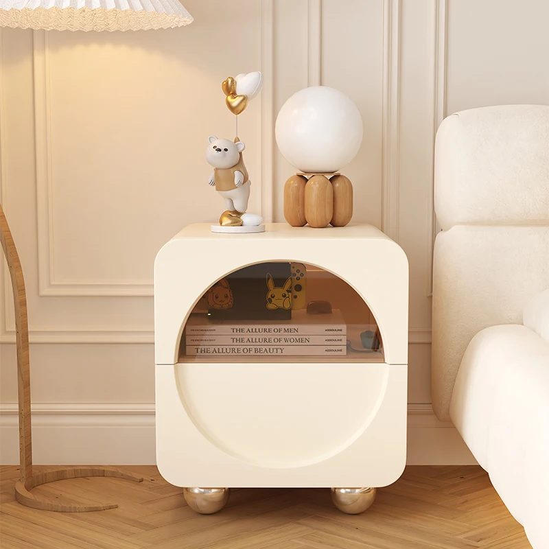 

Space Saving Trendy Nightstands Designer Wooden Floor Minimalism Accent Nordic Nightstands Mesa De Noche Living Room Furniture