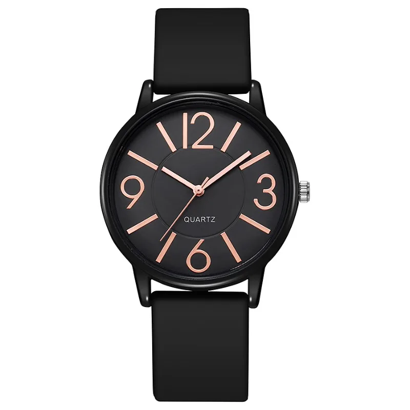 Elegant Women's Quartz Watch with Silicone Strap - Fashion Casual Timepiece