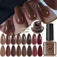 LILYCUTE 6Pcs/set 7ml Coffee Series Gel Nail Polish Kit 125 Colors Manicure Semi Permanent Soak Off UV Nail Art Gel Varnish 2