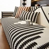 Classic black and white Chenille sofa cover, pet scratch and stain resistant, non slip sofa cushion protection cover, machine wa 1