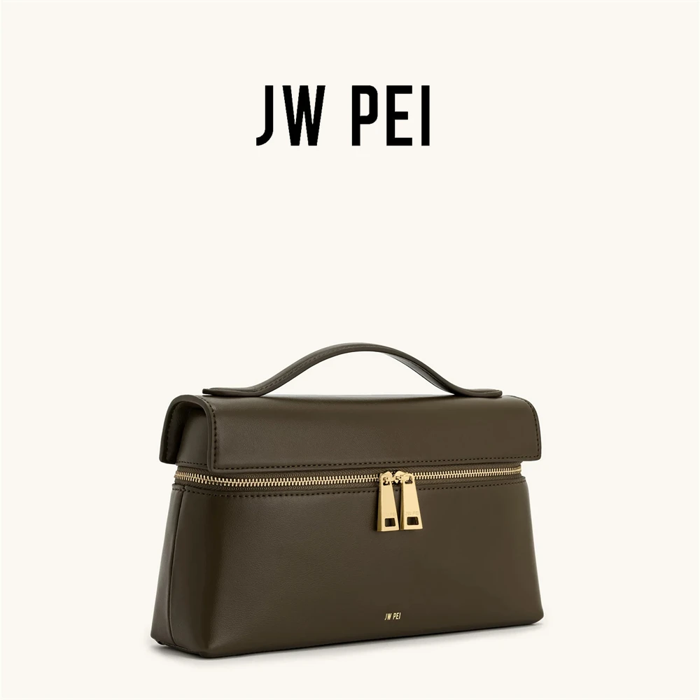 JW PEI جلد طبيعي المرأة Lunchbox Crossbody حقيبة ك...