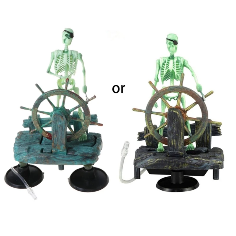 Aquarium Decor Pirate Captain Skeleton Small Fish Tanks Betta Accessories for Freshwater and Saltwater aquarium accessories