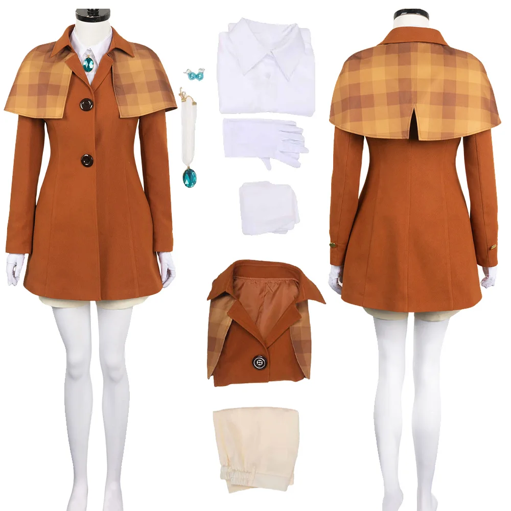 

Peach Cosplay Costume Princess Uniform Detective Shirt Coat Shorts Women Suit Outfits Halloween Carnival Party Fantasia Clothes