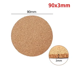 Eco-Friendly Non-Slip Cork Coaster Set - Natural Wooden Cup Mats for Heat Insulation & Table Décor (90 x 3mm)